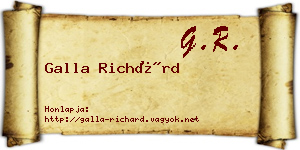 Galla Richárd névjegykártya